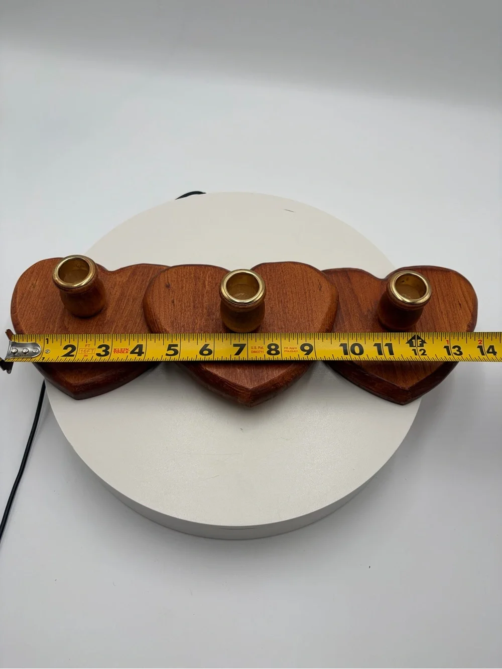 Wooden Heart Wall Candle Holder - Brown